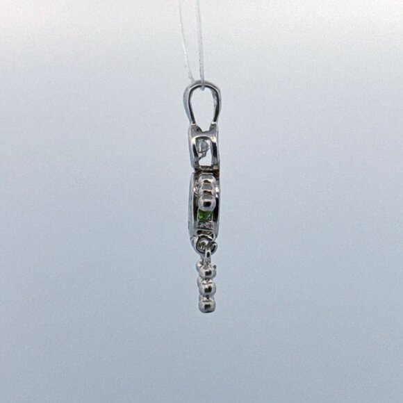 Estate Sterling Silver 925 Robot Pendant Peridot & Clear Gemstone No Chain (BOY) - Picture 4 of 8